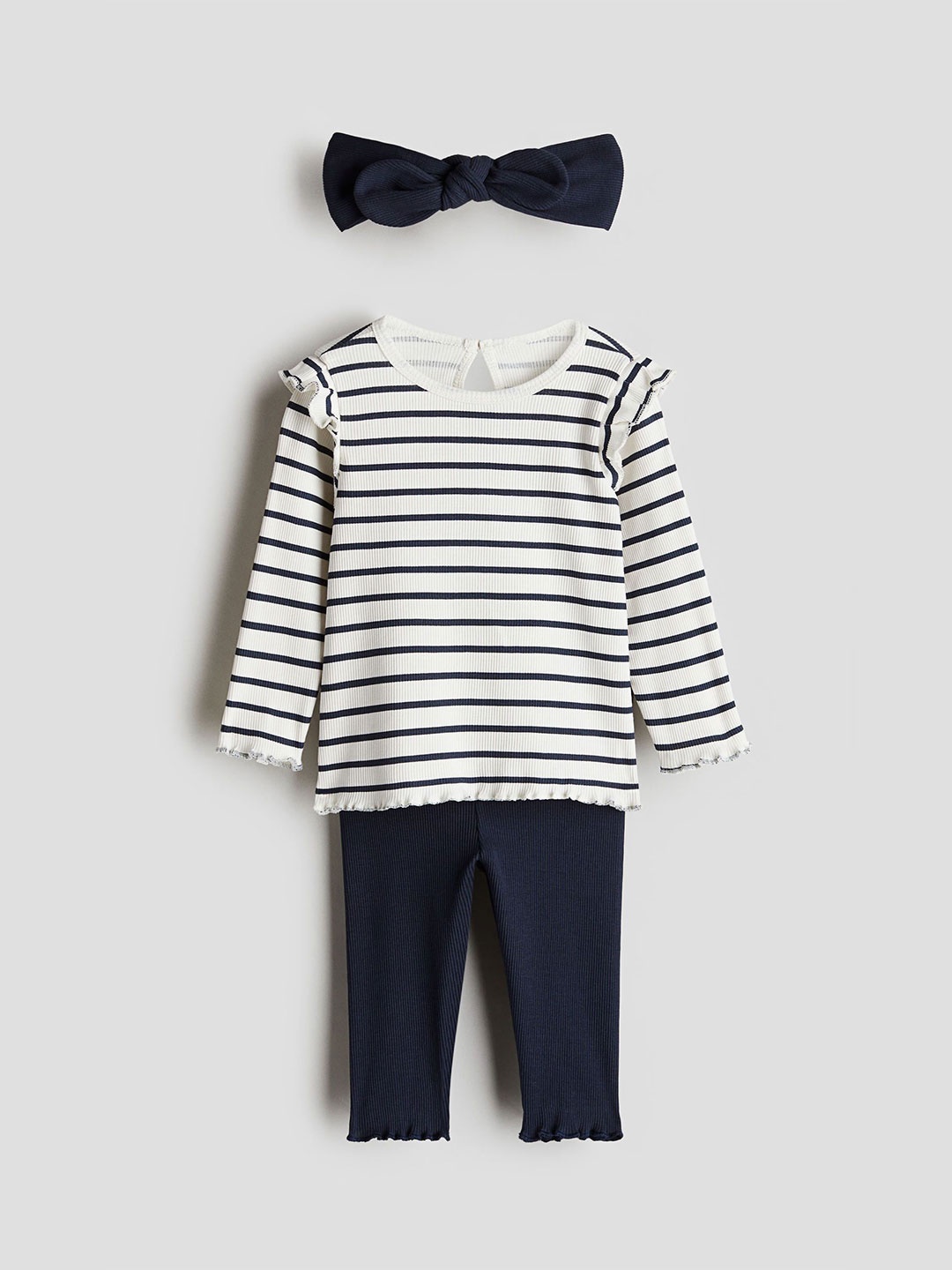 

H&M Girls 3-Piece Cotton Jersey Set, Blue