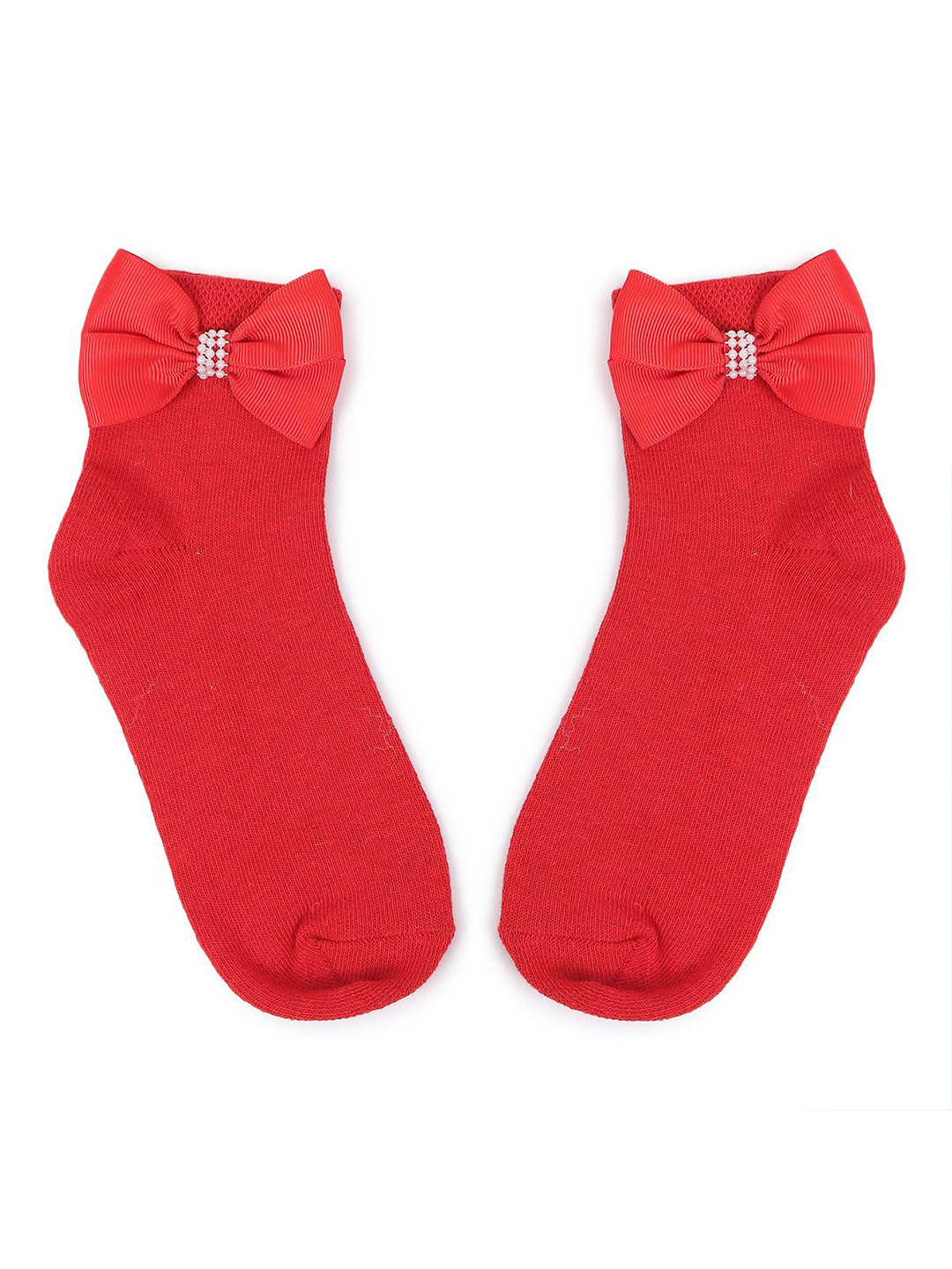 

TIPY TIPY TAP Kids Ankle-Length Bow Socks, Red