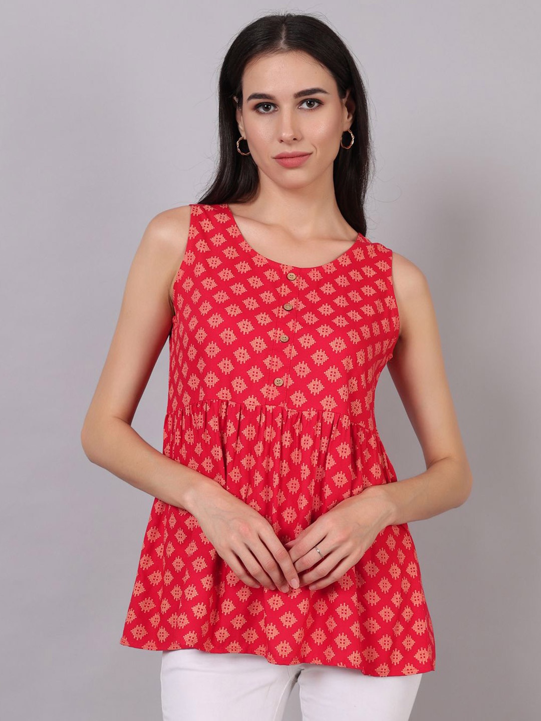 

Jaamso Royals Printed Tunic, Red