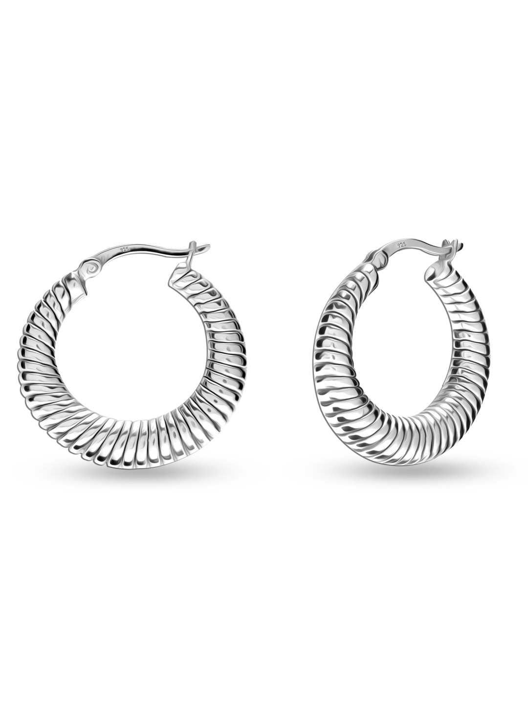 

LeCalla Contemporary Hoop Earrings, Silver