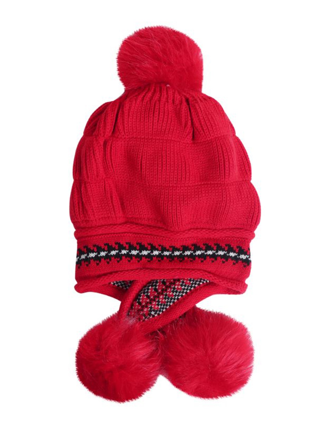 

TIPY TIPY TAP Kids Self Design Woollen Beanie, Red