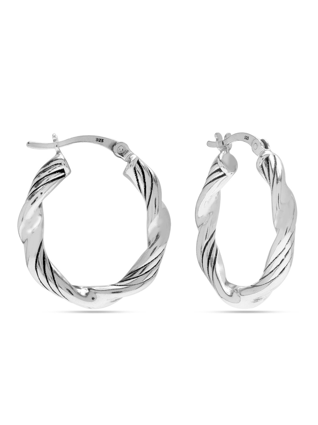 

LeCalla Sterling Silver Rhodium-Plated Circular Shaped Drop Earrings, Grey