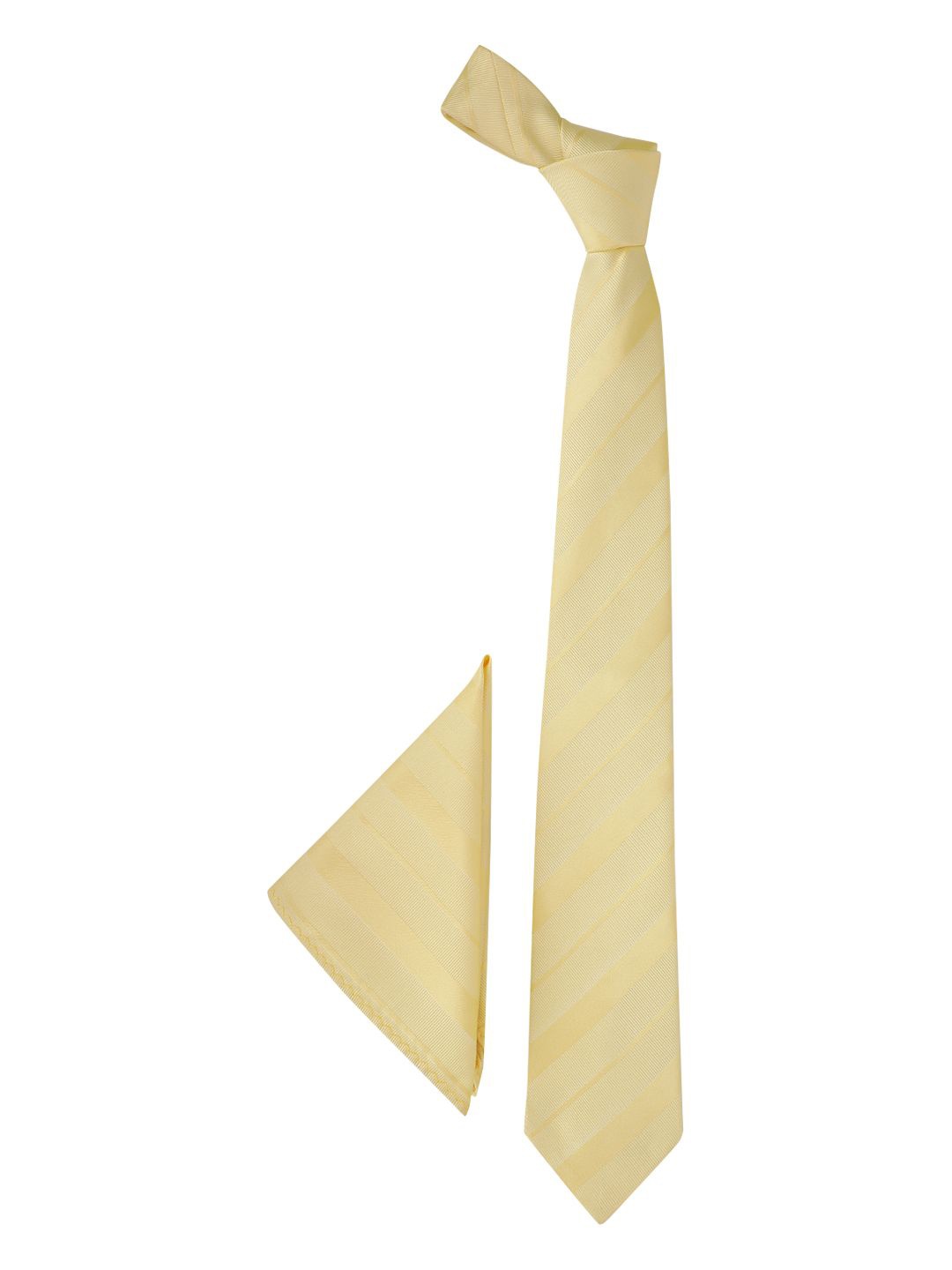 

Tossido Men Striped Necktie & Pocket Square Gift Set, Yellow