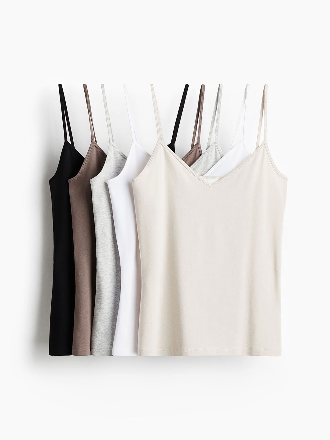 

H&M 5-Pack Strappy Tops, White