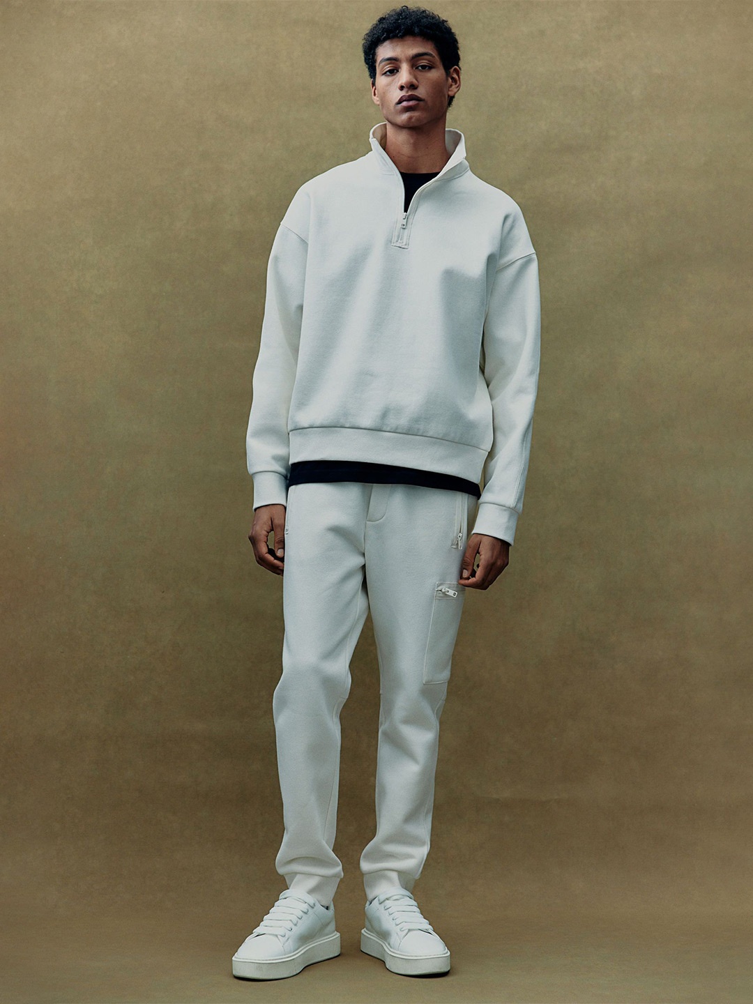 

H&M Loose Fit Zip-Top Sweatshirt, White