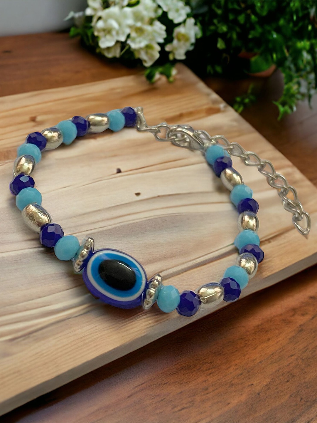 

AARTISAI Evil Eye Beaded Wraparound Bracelet, Silver