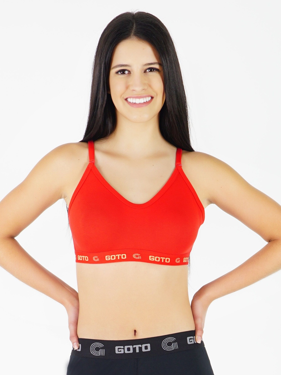 

GOTO Full Coverage Non Padded Non-Wired Bra, Red