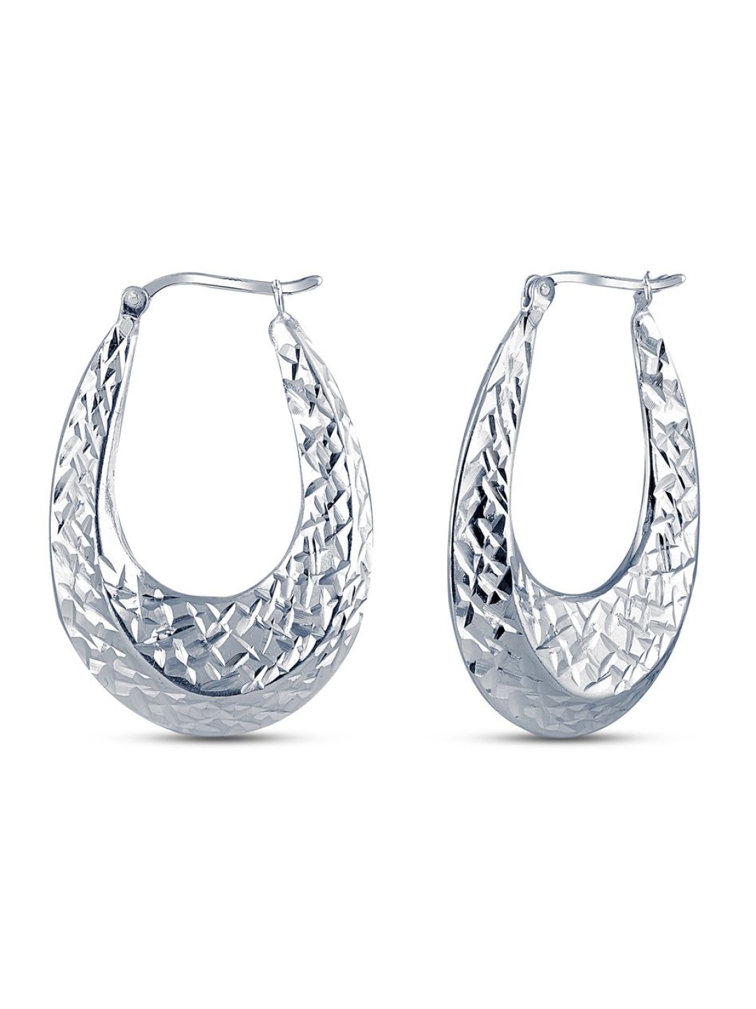 

LeCalla 925 Sterling Silver-Plated Geometric Shaped Hoop Earrings
