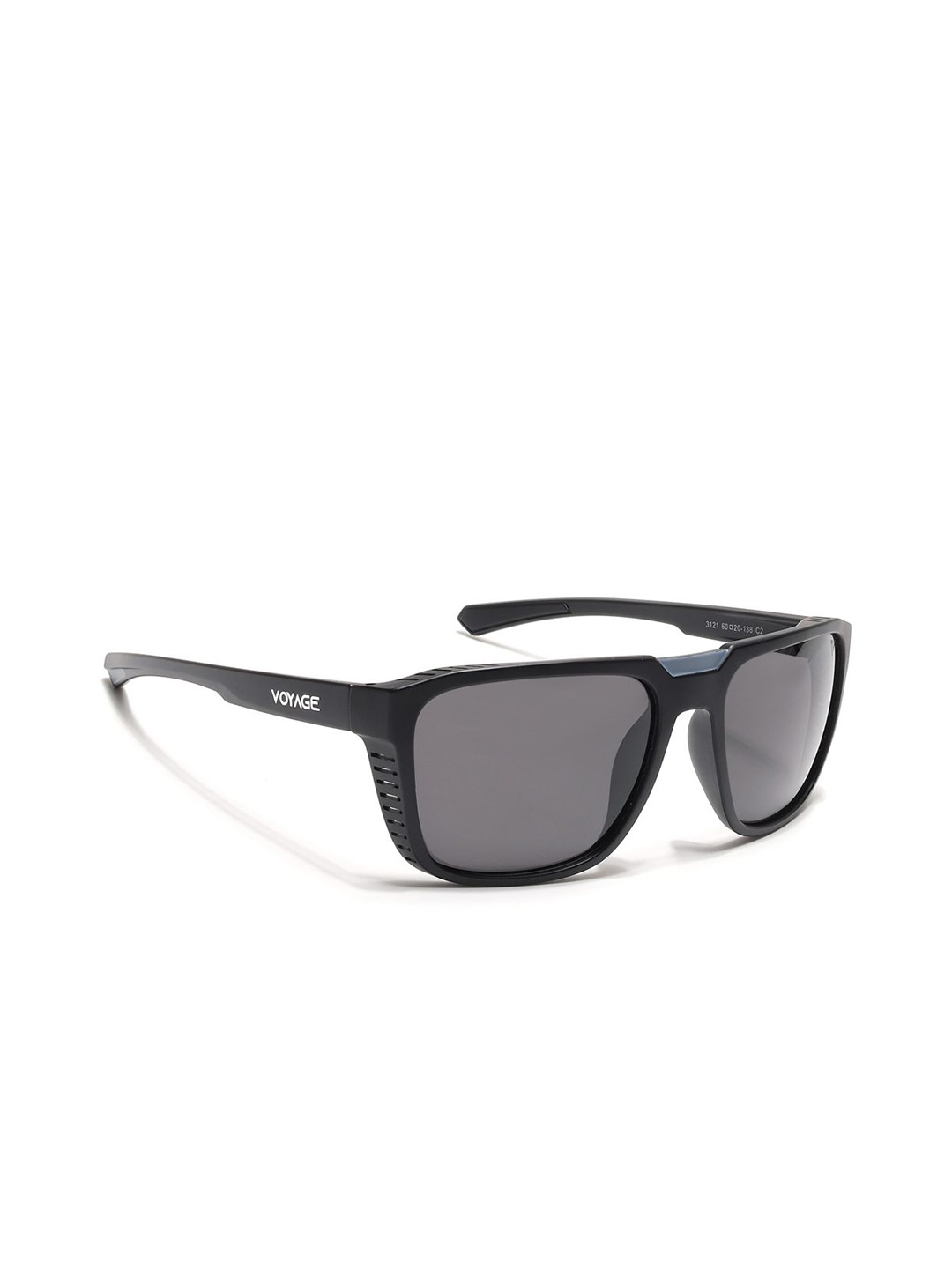 

Voyage Unisex Square Polarized Sunglasses 3121PMG6601, Black