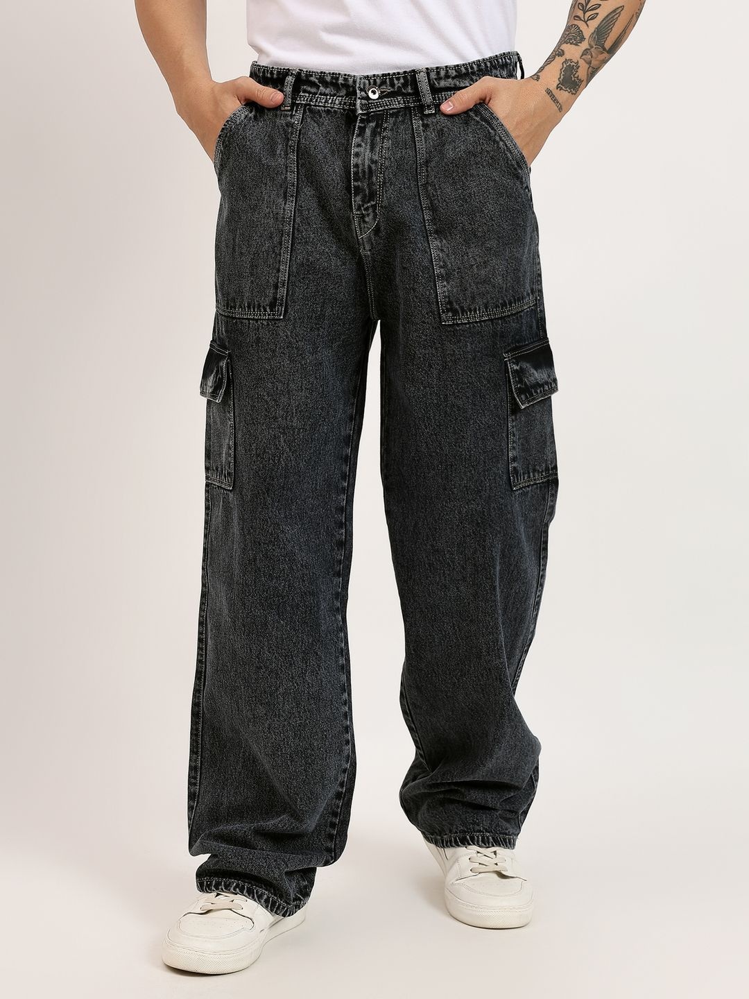 

Nineninety Men Comfort Baggy Jeans, Charcoal