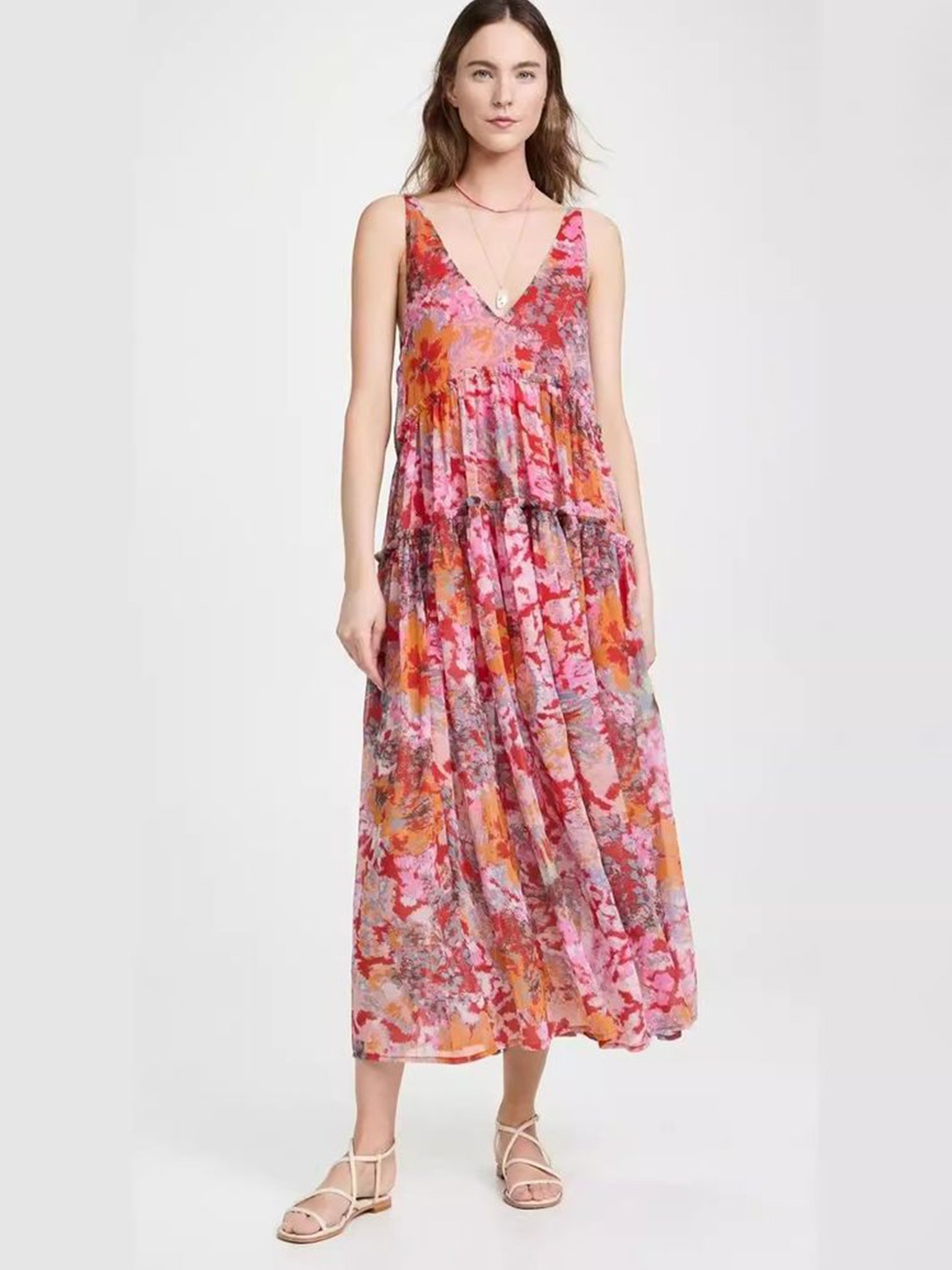 

LULU & SKY Floral Print Maxi Dress, Multi