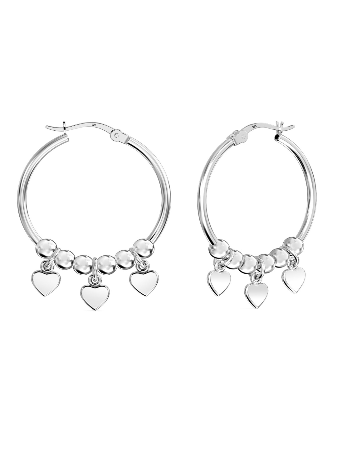 

LeCalla 925 Sterling Silver-Plated Contemporary Hoops