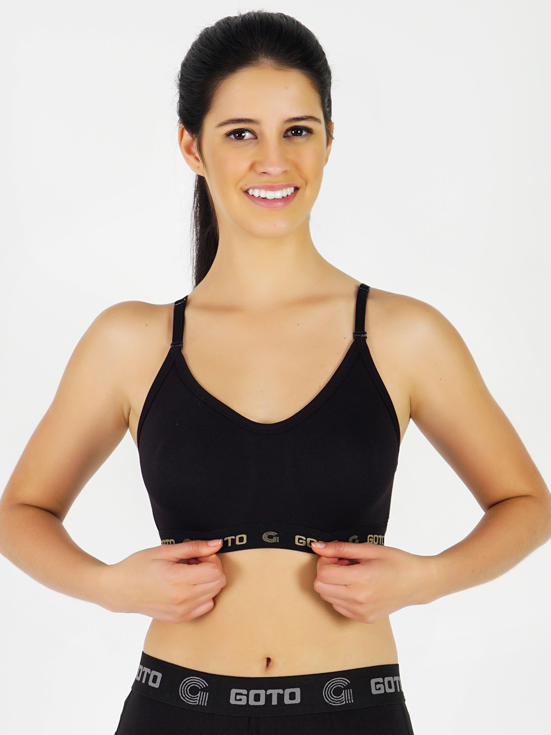 

GOTO Full Coverage Sports Bra, Black