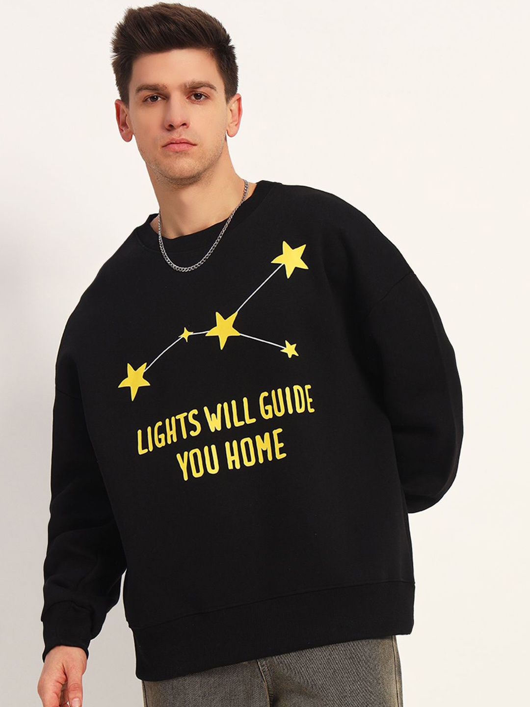 

COLOR CAPITAL Unisex Printed Sweatshirt, Black
