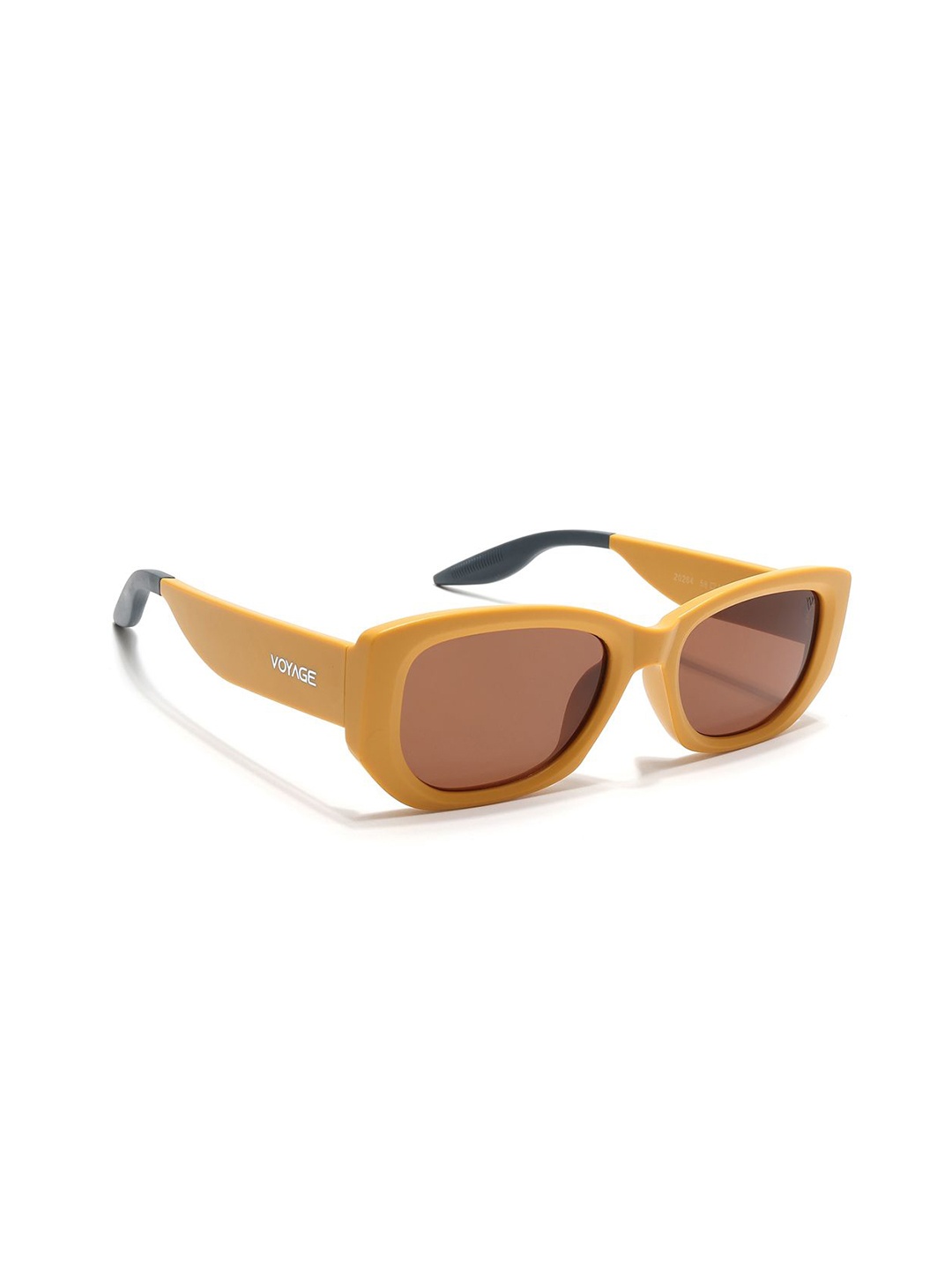 

Voyage Unisex Voyage Rectangle Sunglasses for (Brown Lens | Matt Yellow Frame - MG6573)