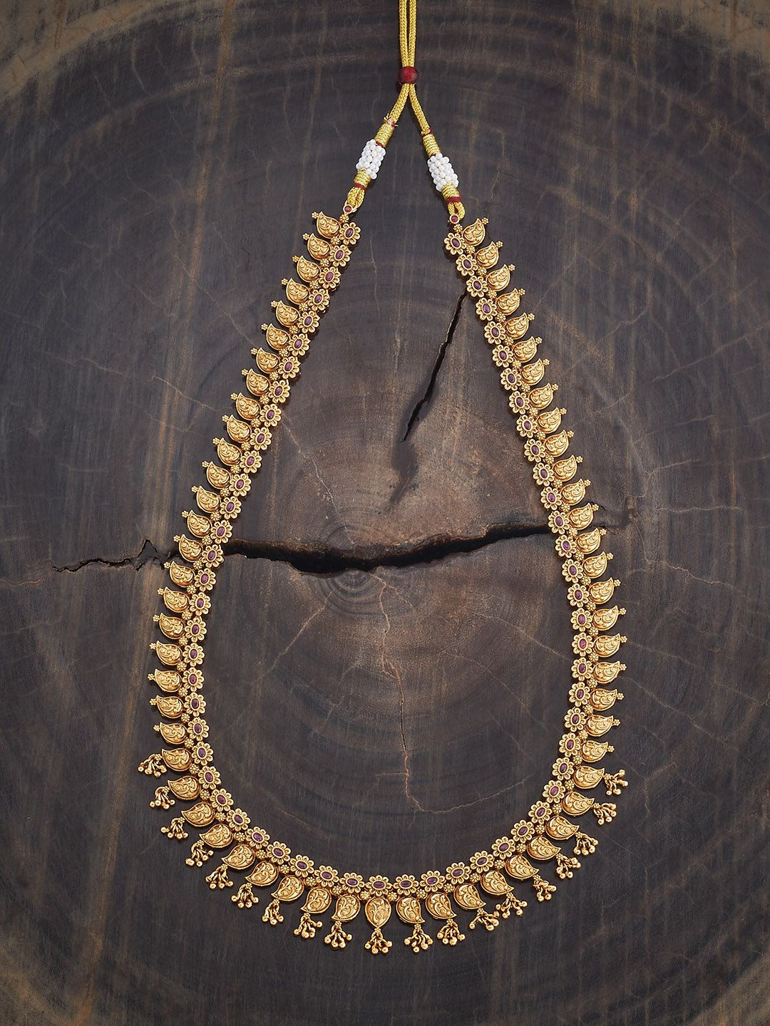 

Kushal's Fashion Jewellery Gold-Plated Stone Studded Antique Necklace