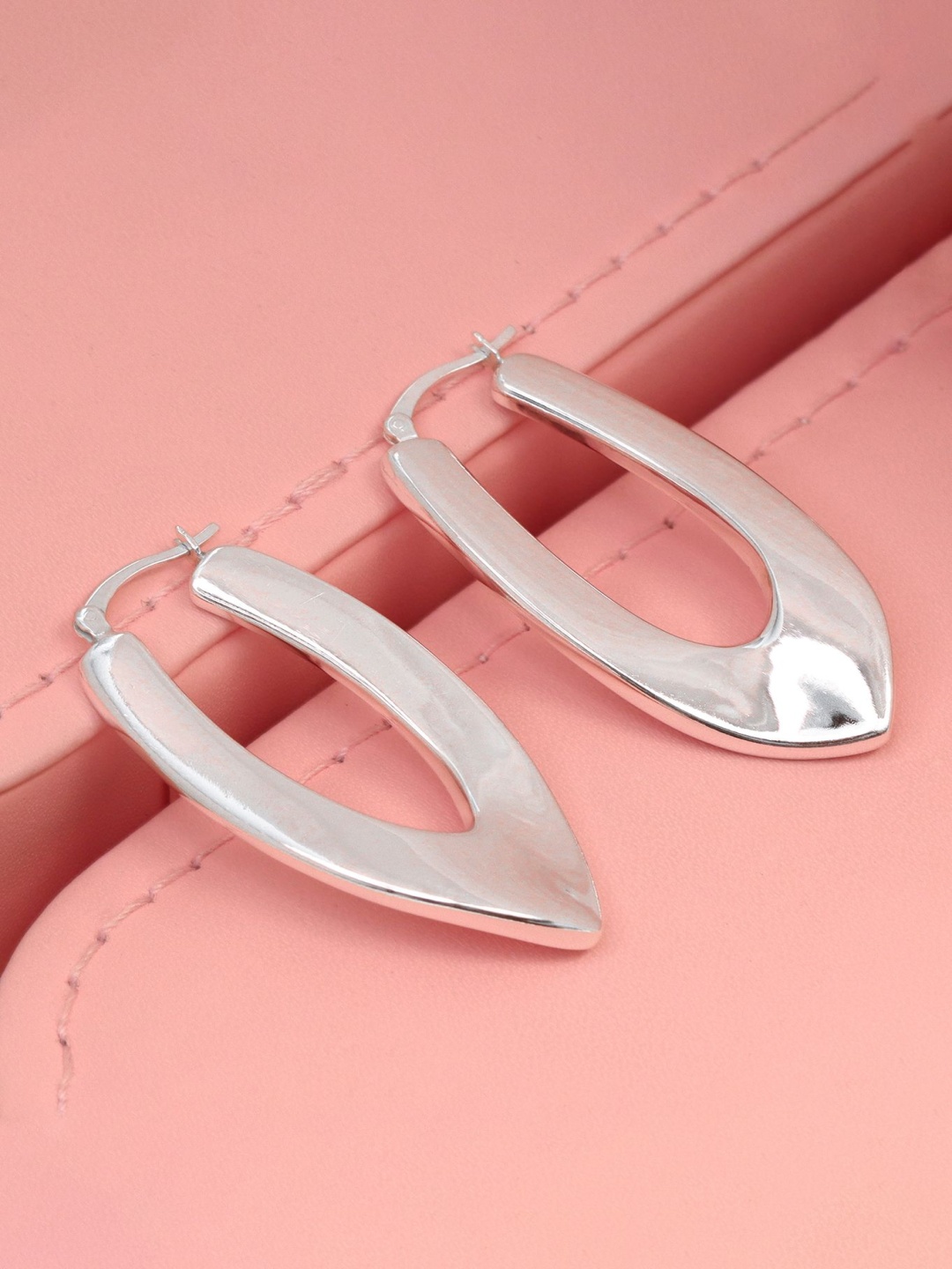 

LeCalla 925 Sterling Silver-Plated Contemporary Hoops