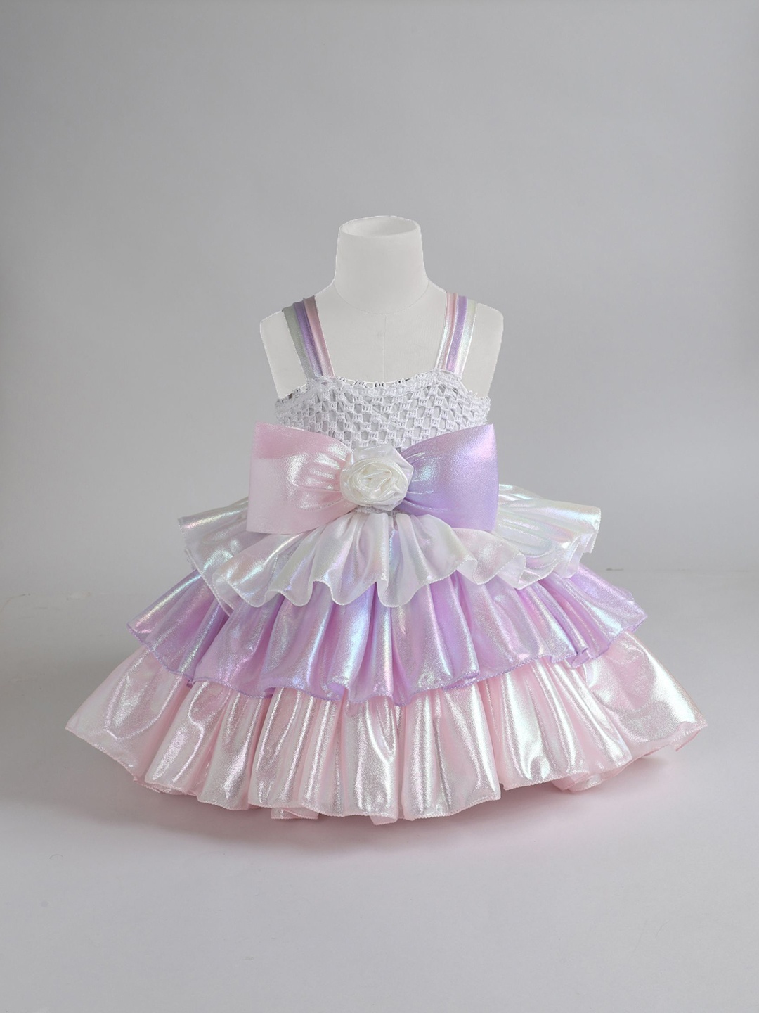 

TINY MINY ME Satin Dress, Multi
