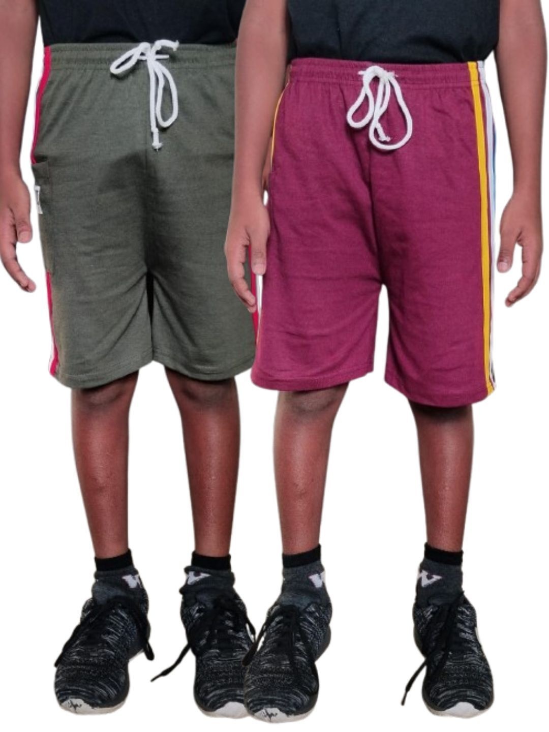 

Seyor Boys Pack of 2 Outdoor Pure Cotton Regular Shorts, Green