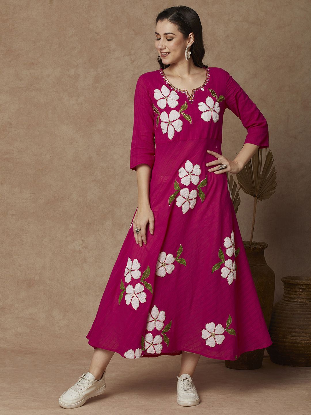 

FASHOR Floral Print A-Line Maxi Dress, Pink