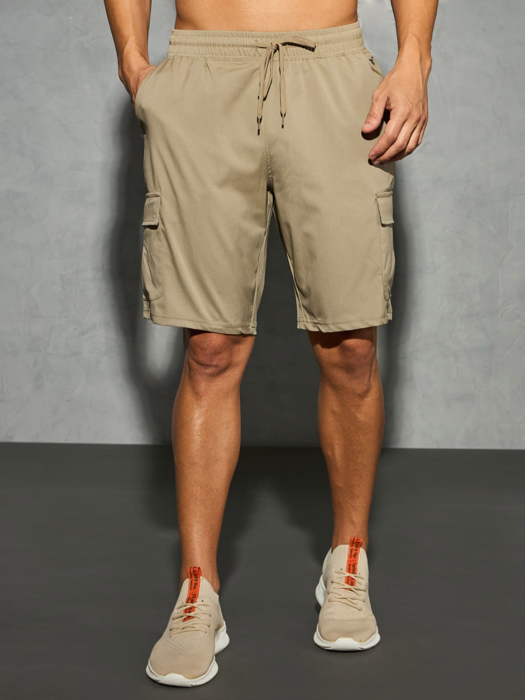 

Technosport Men Slim Fit Training or Gym Sports Shorts, Khaki
