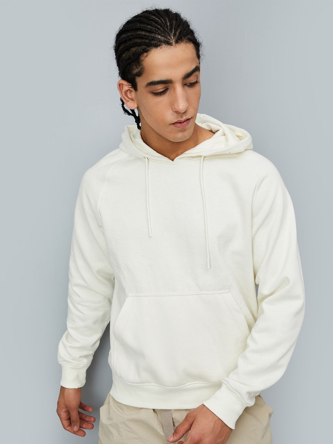 

max Men Hooded Cotton Sweatshirt, Beige