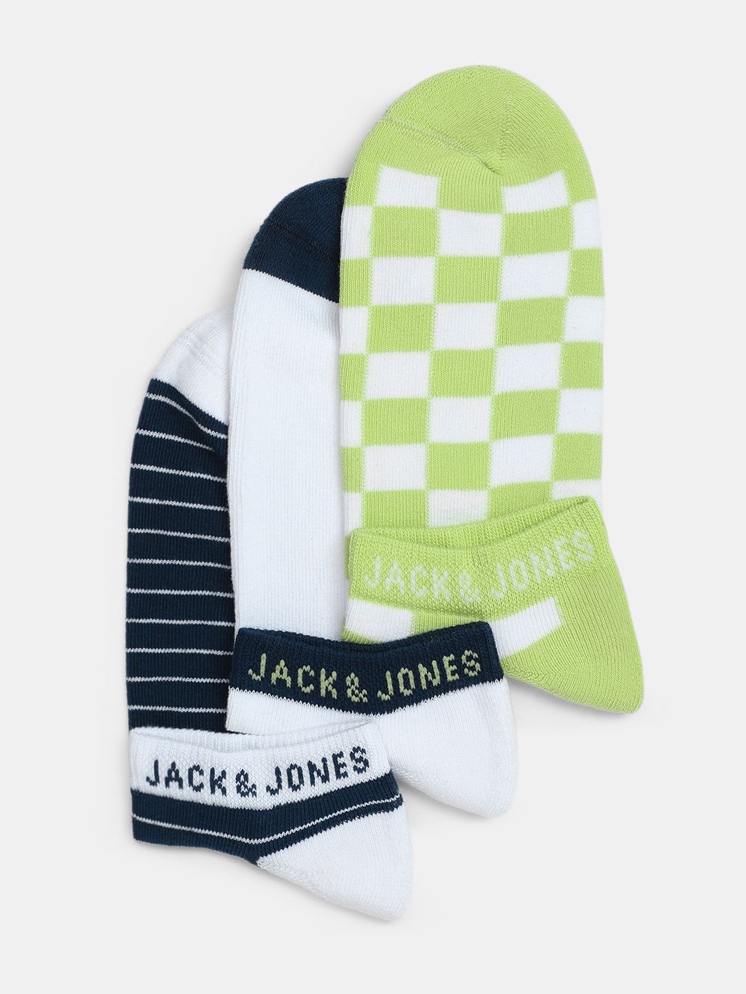 

Jack & Jones Men Pack Of 3 Printed Ankle-Length Socks, Green