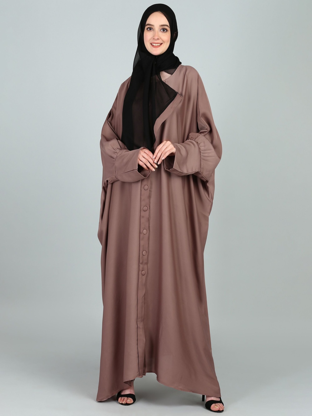 

BROKE BRAND Round Neck Kaftan Abaya Burqas, Beige