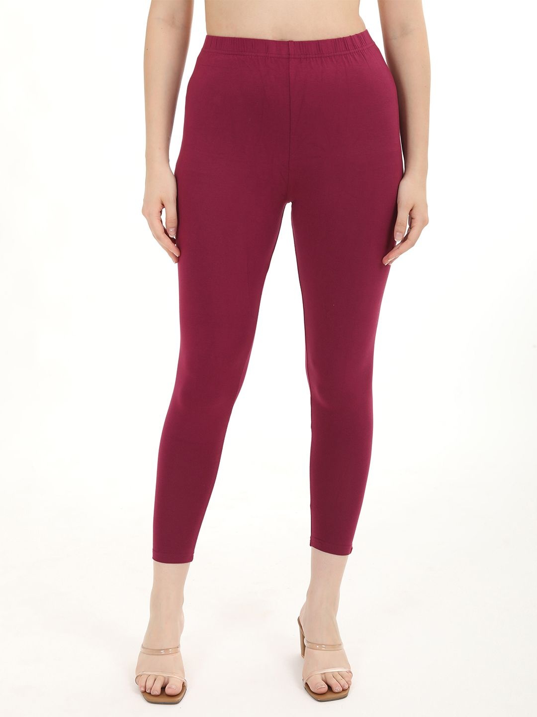 

Fly Birds Mid-Rise Ankle-Length Leggings, Maroon