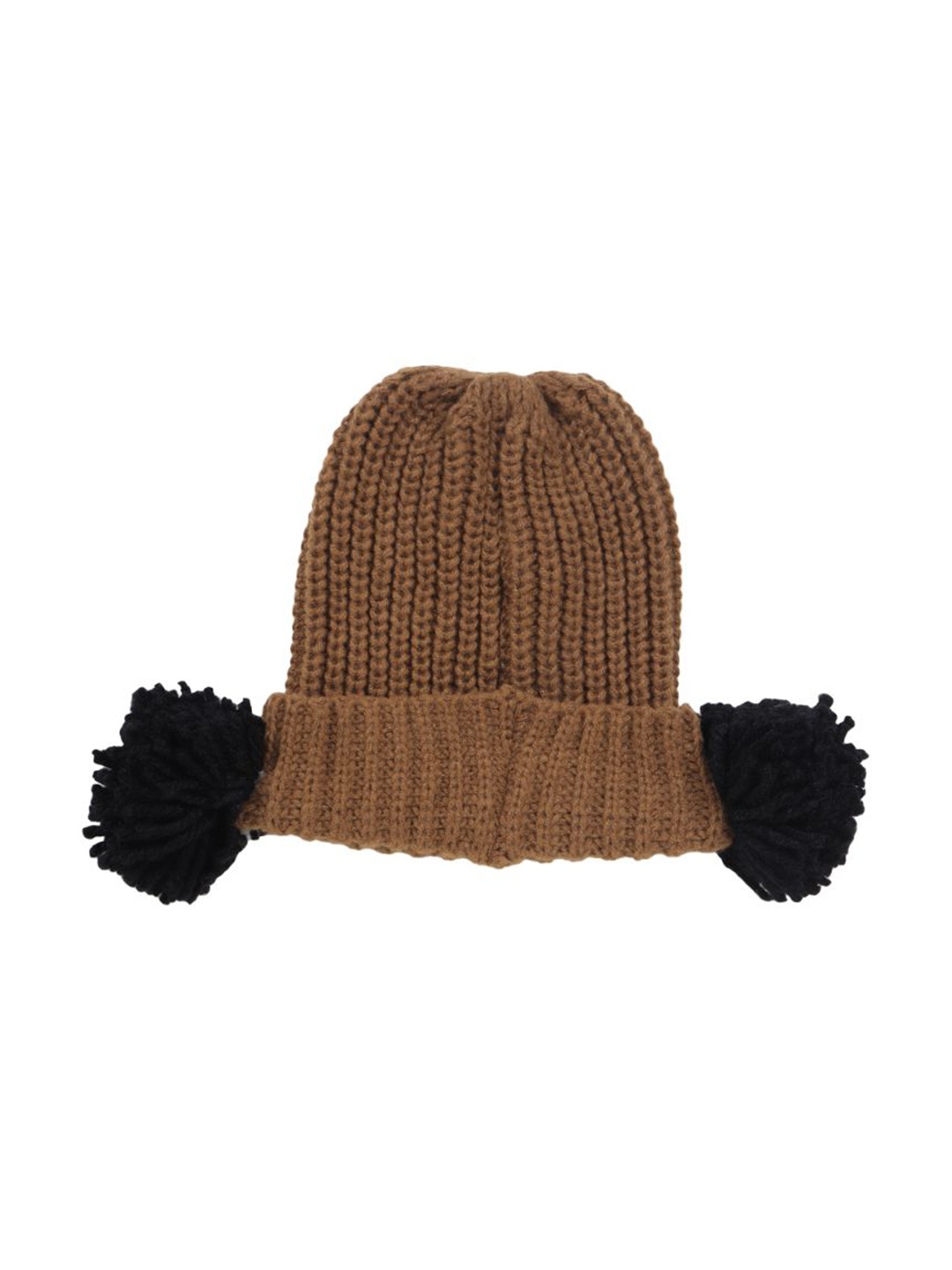 

TIPY TIPY TAP Kids Huge Pom Pom Beanie, Brown