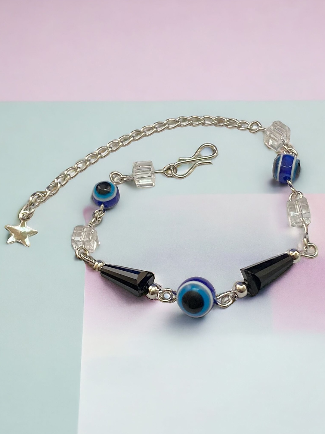 

AARTISAI Evil Eye Beaded Link Bracelet, Silver