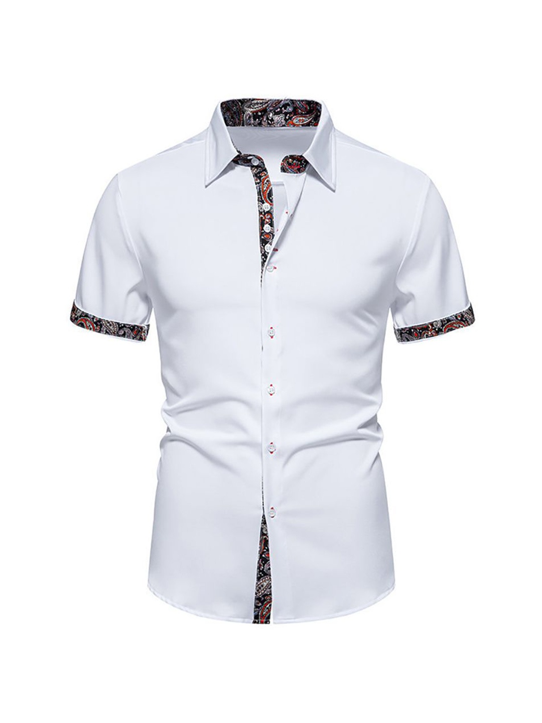 

StyleCast x Revolte Men Spread Collar Solid Casual Shirt, White