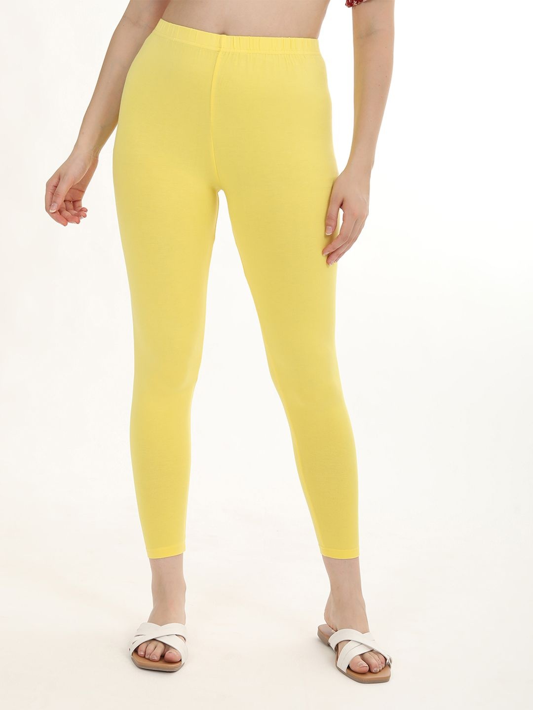 

Fly Birds Women Mid-Rise Ankle-Length Slip On Leggings, Yellow