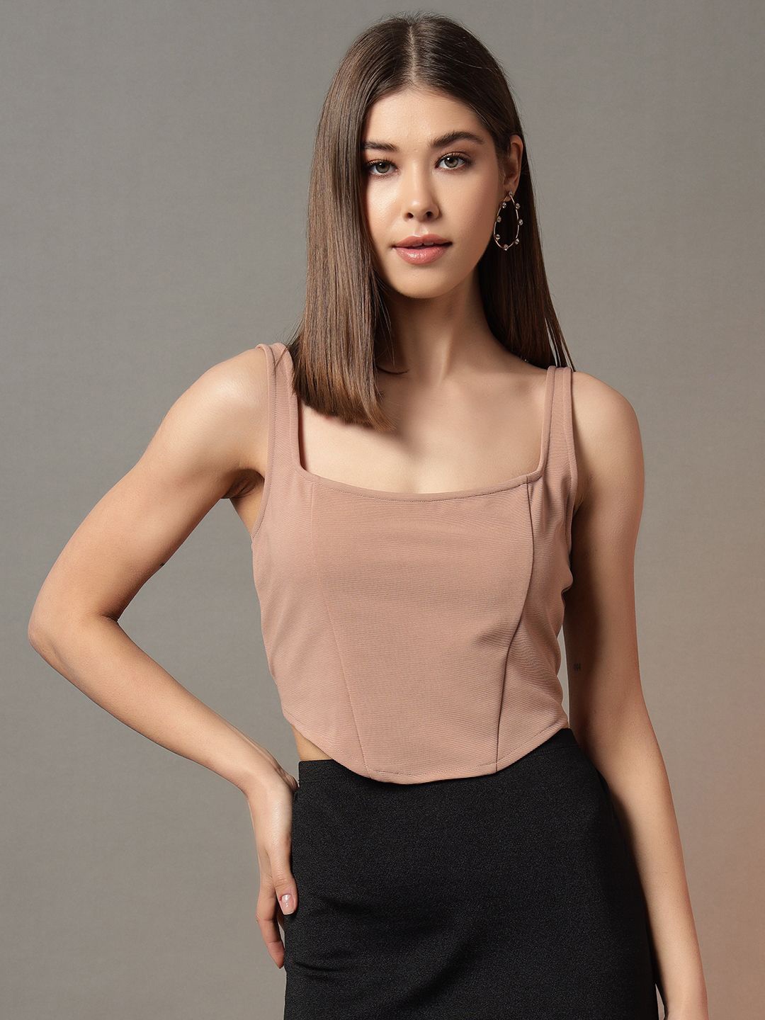 

Trend Arrest Corset Style Top, Beige