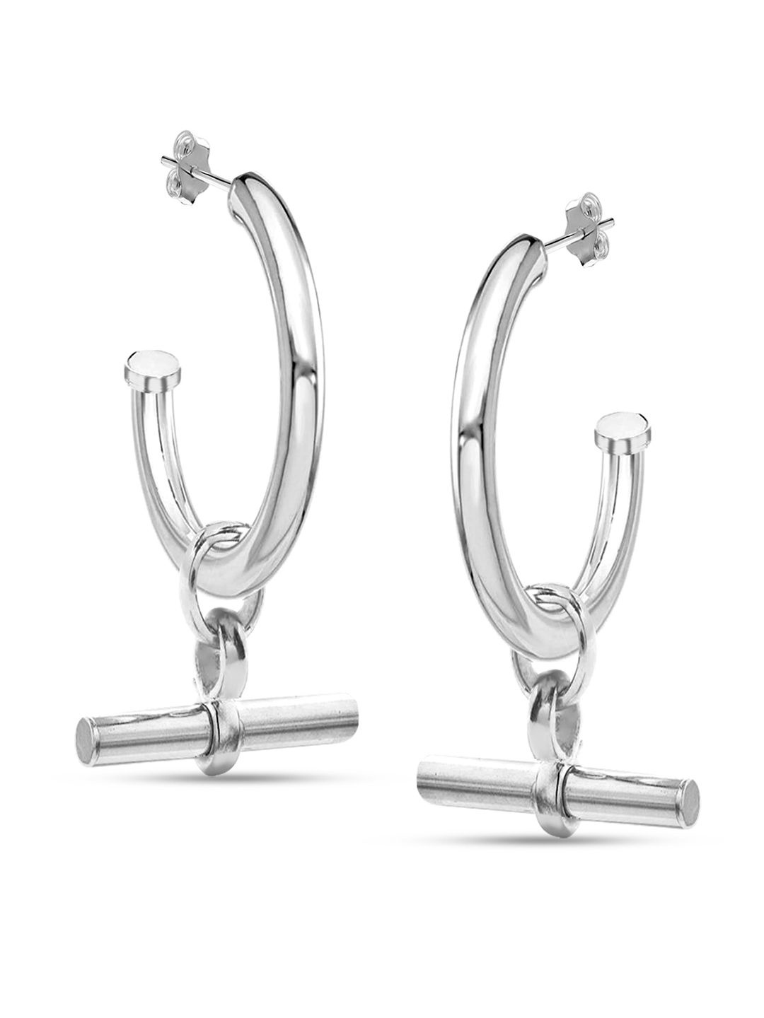 

LeCalla Contemporary Studs Earrings, Silver