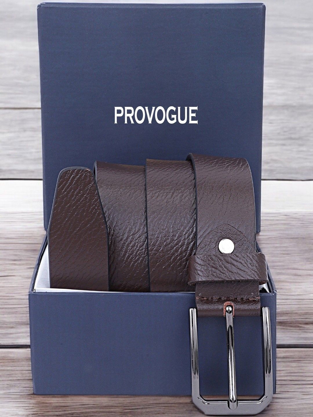 

Provogue Men Textured Leather Formal Belt, Brown