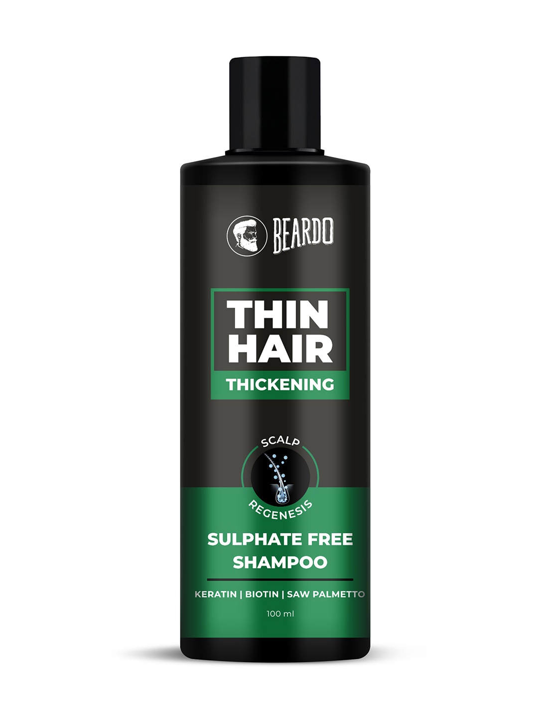 

BEARDO Hair Thickening Sulphate Free Shampoo - 100ml, Black