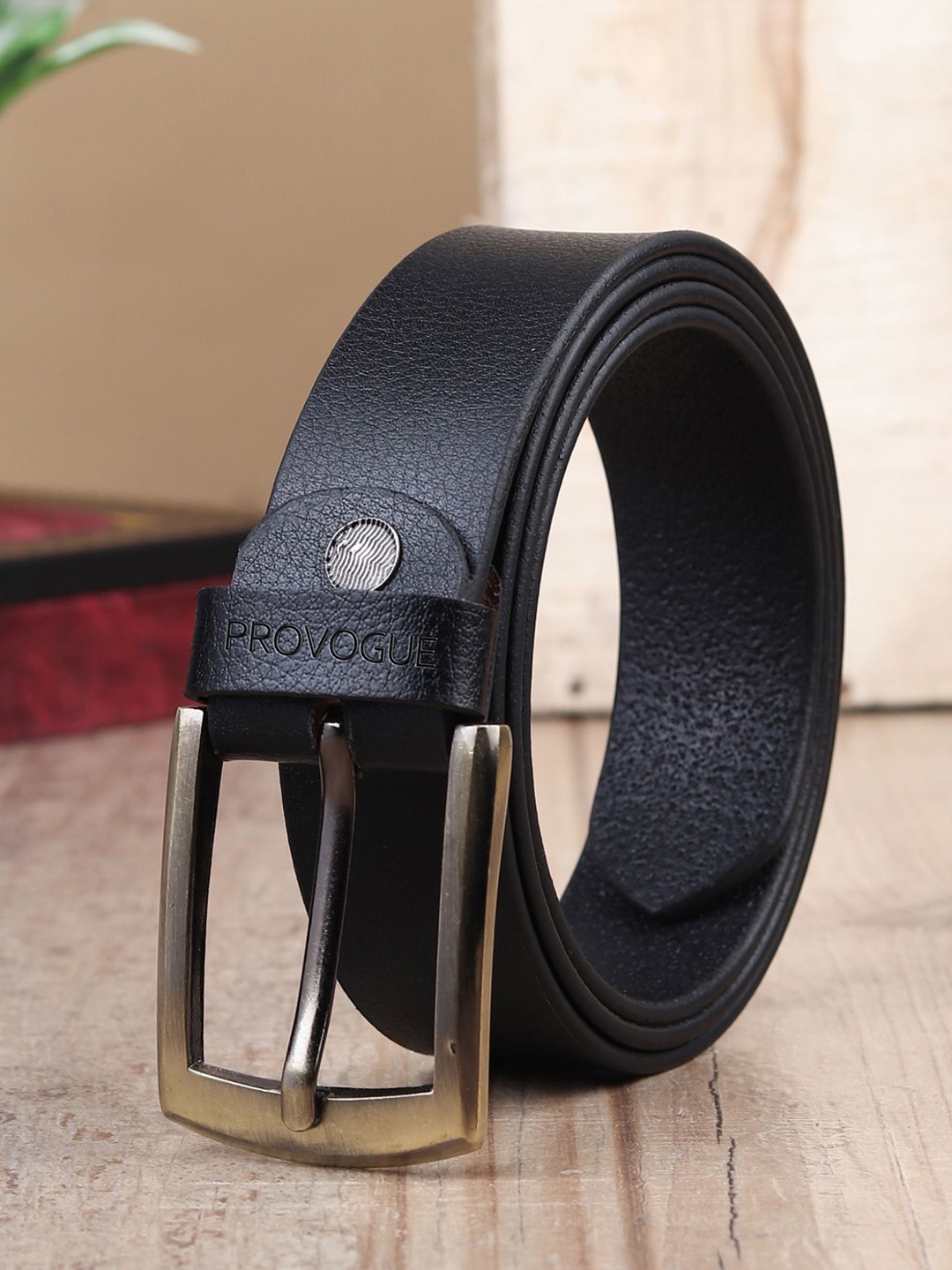

Provogue Men Textured Leather Formal Belt, Black