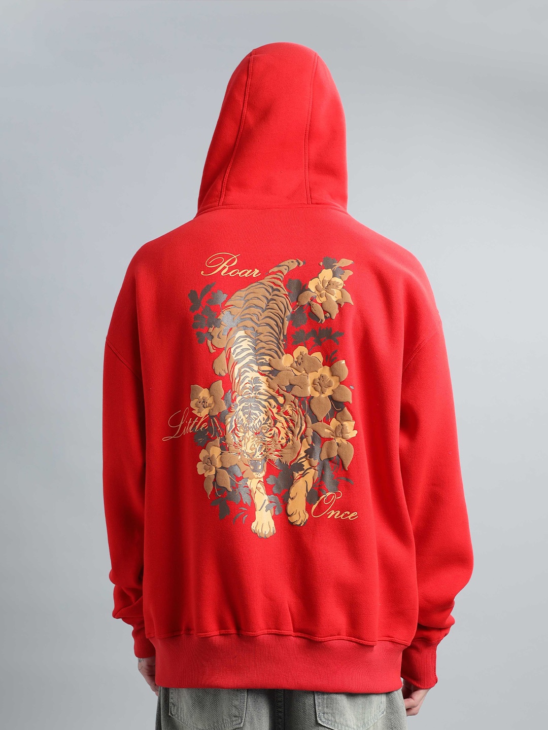 

BUMCHIQ Men Printed Hooded Cotton Sweatshirt, Red