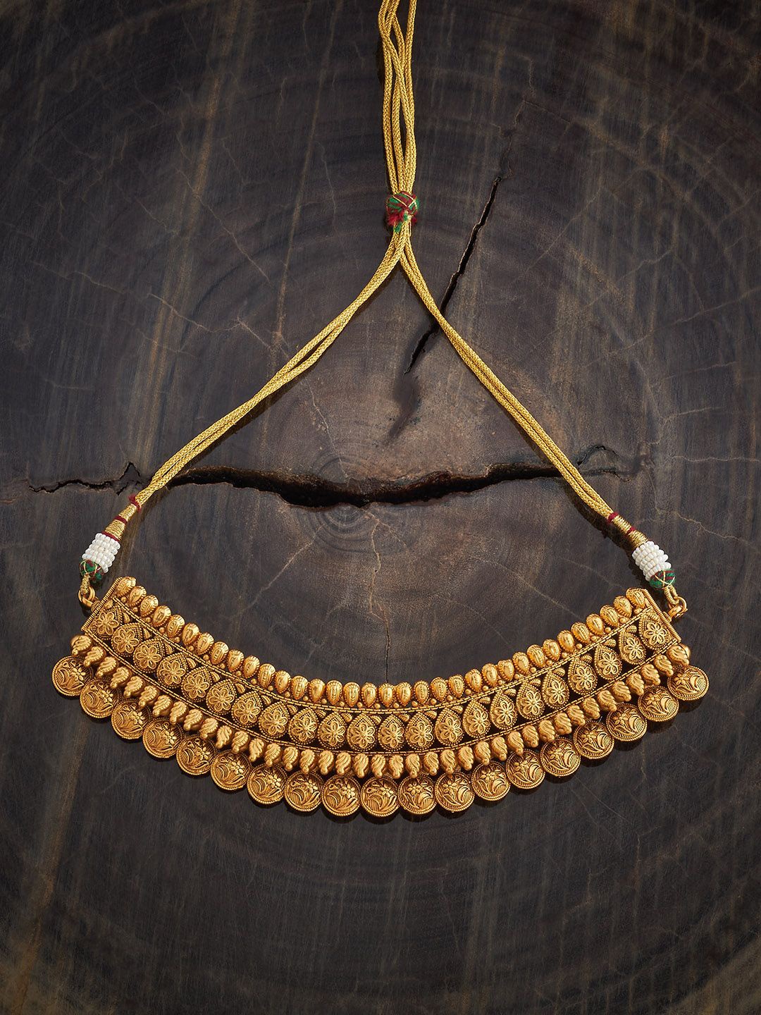 

Kushal's Fashion Jewellery Copper Gold-Plated Antique Necklace