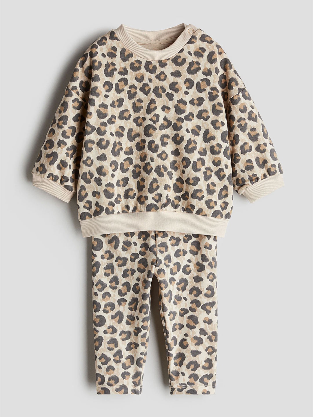 

H&M Printed Sweatshirt, Beige