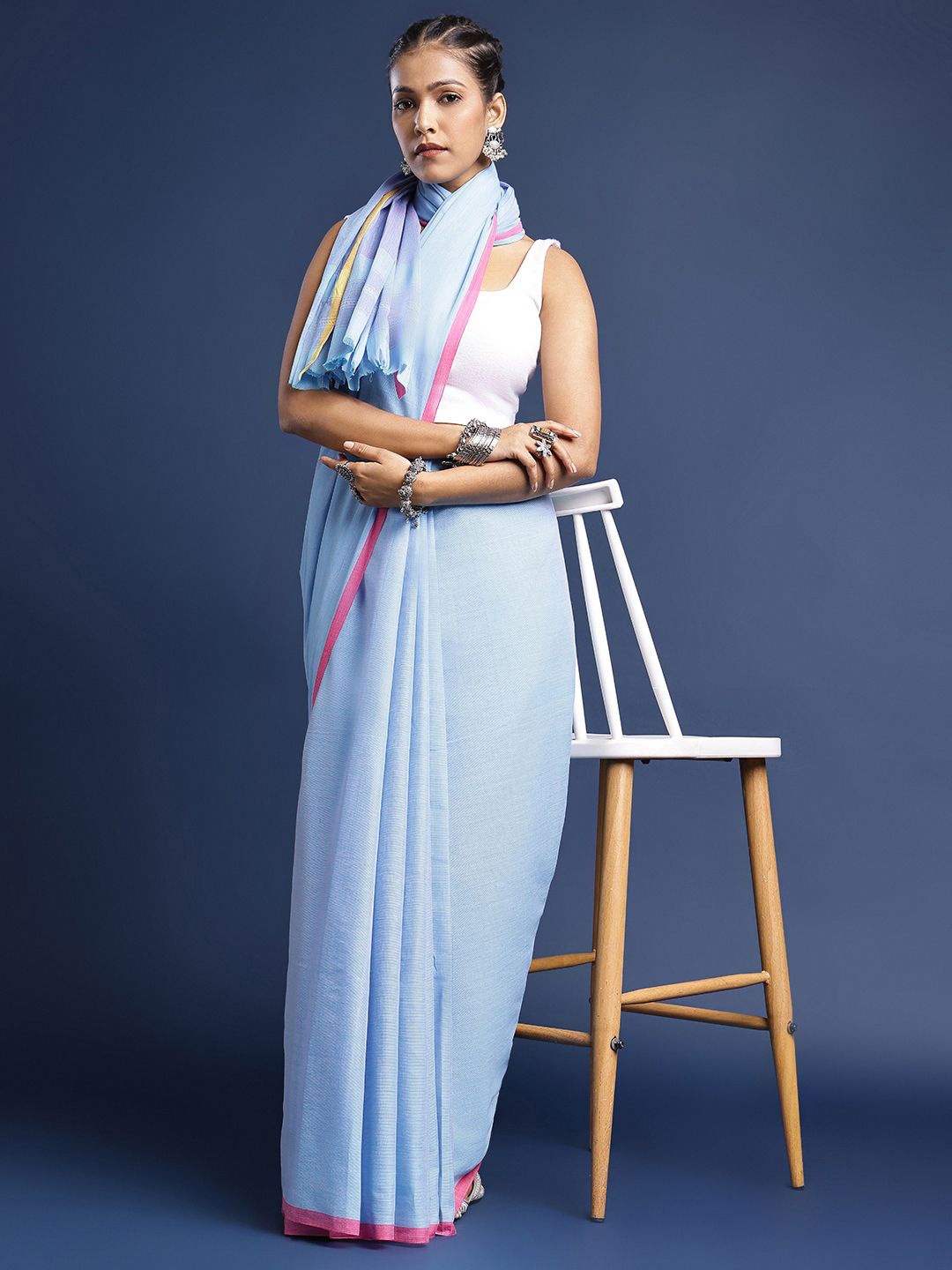 

Taavi Dhaniakhali Cotton Saree, Blue