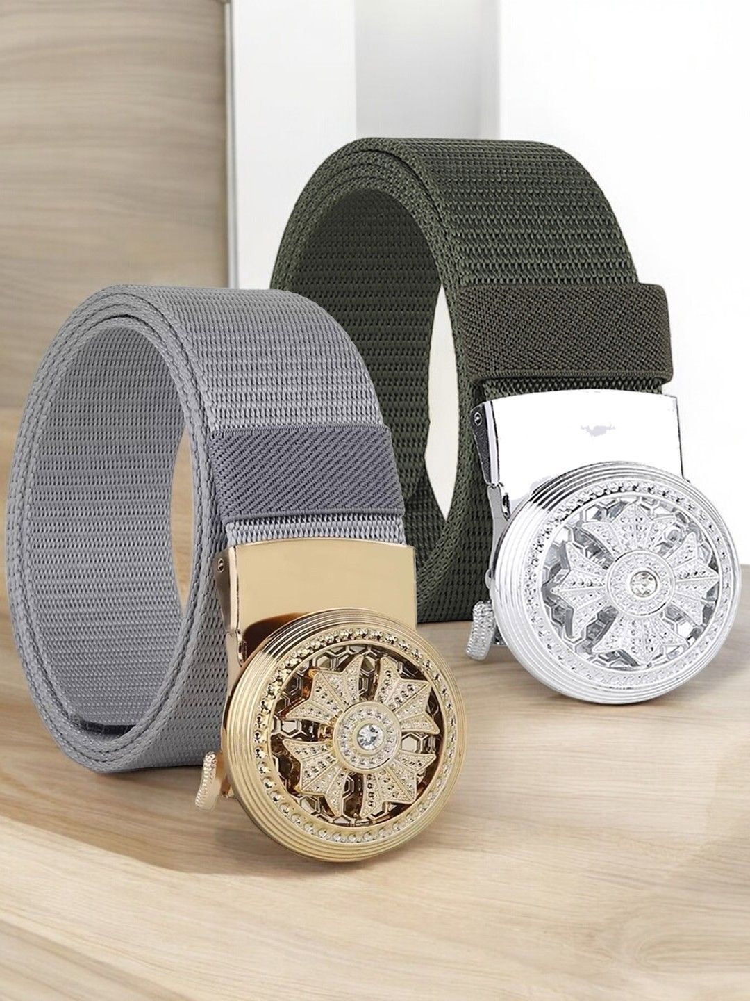 

Provogue Men Textured 2 Belt, Green
