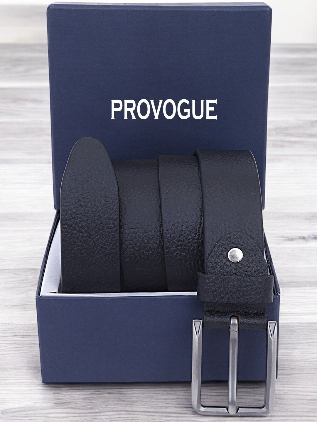 

Provogue Men Textured Leather Formal Belt, Black