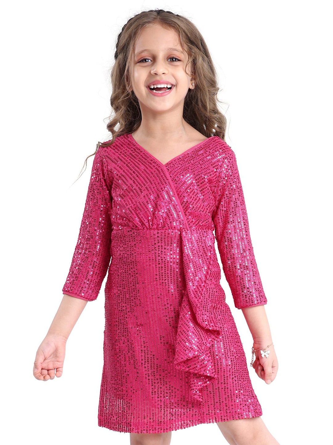 

Hola Bonita Net A-Line Dress, Fuchsia