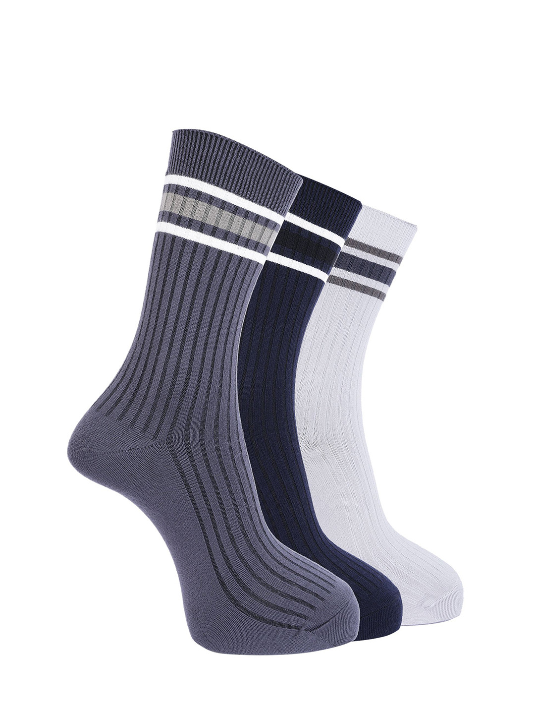 

Dollar Men Pack of 3 Free Size Full Length Cotton Socks, White