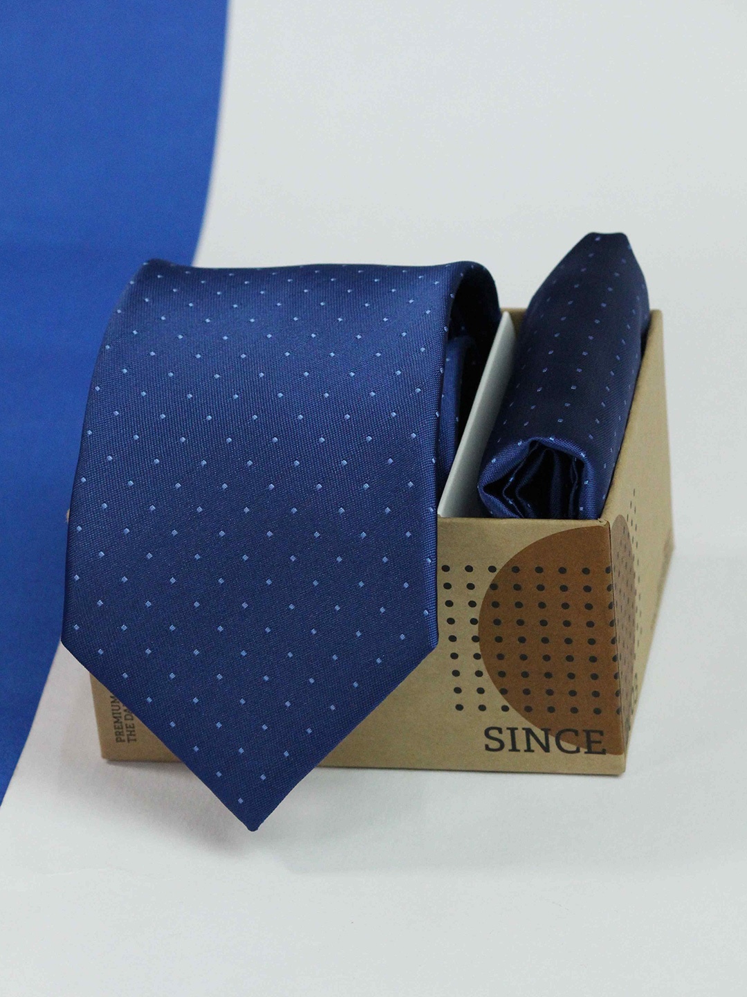 

Tossido Men Geometric Necktie & Pocket Square Accessory Gift Set, Blue