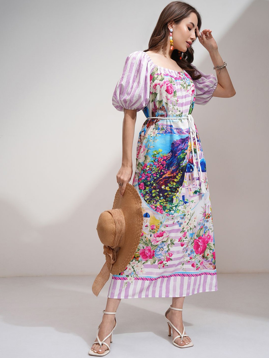 

ESPYR By Tokyo Talkies Women Printed Relaxed Maxi Dress, White