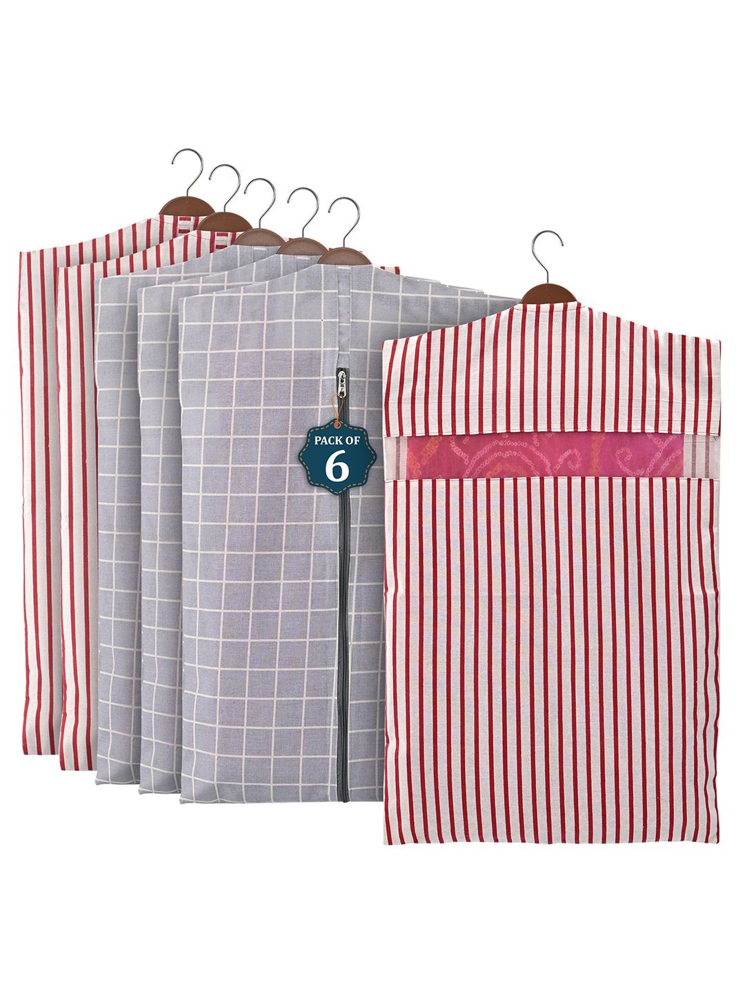 

Kuber Industries Grey Set of 6 Regular Multi-Utility Organisers