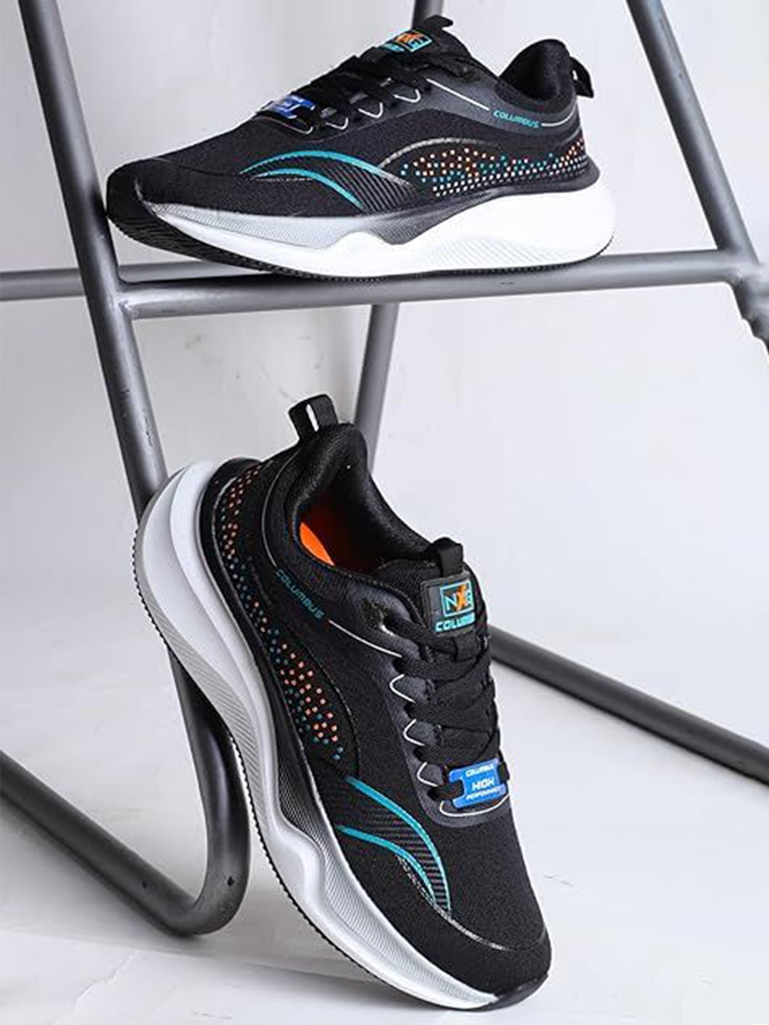 

Columbus LOOK Men Mesh Running Non-Marking Shoes, Black